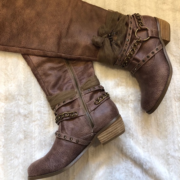 Not Rated Shoes - Knee High Embellished Riding Boots
